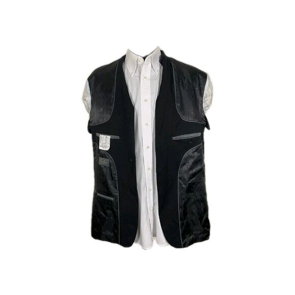 Bespoke Design Mens Blazer Jacket 52L Slim Fit Black Solid Double Vented - Picture 4 of 7